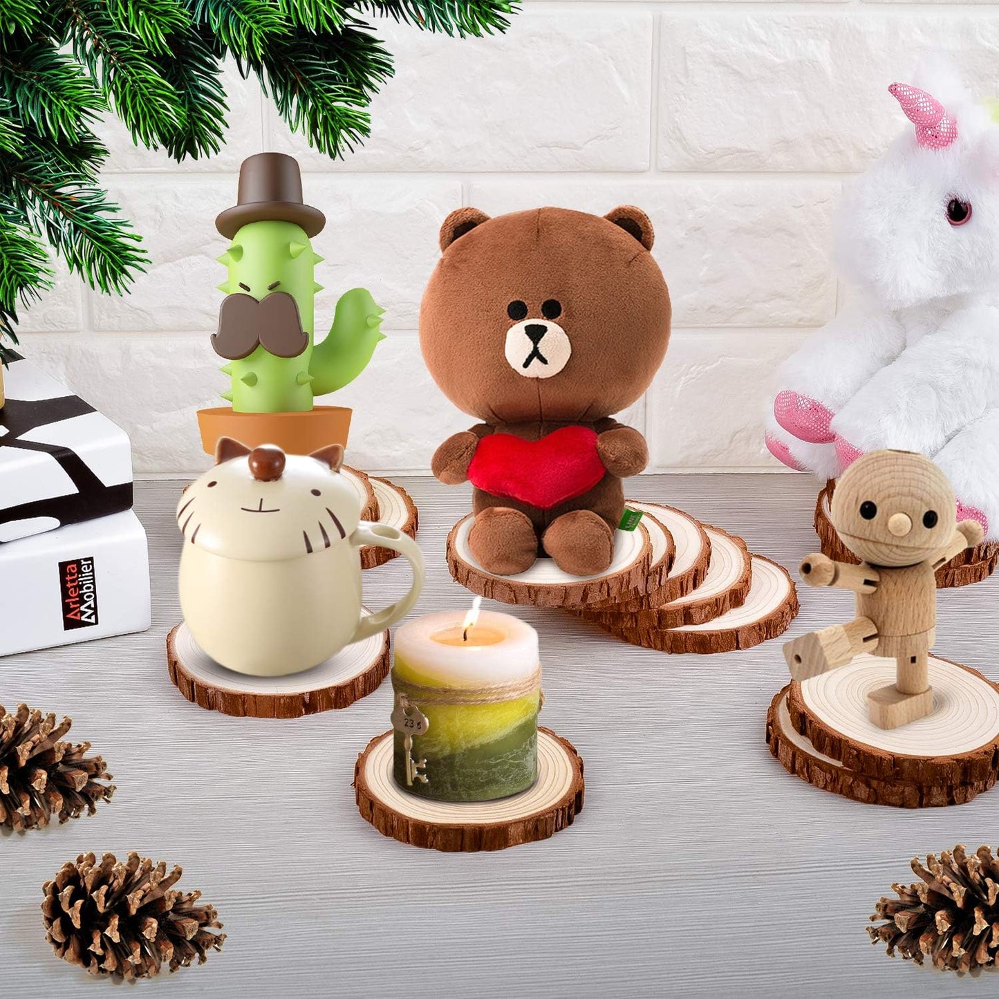 Unfinished Natural Wood Coasters- Set of 5