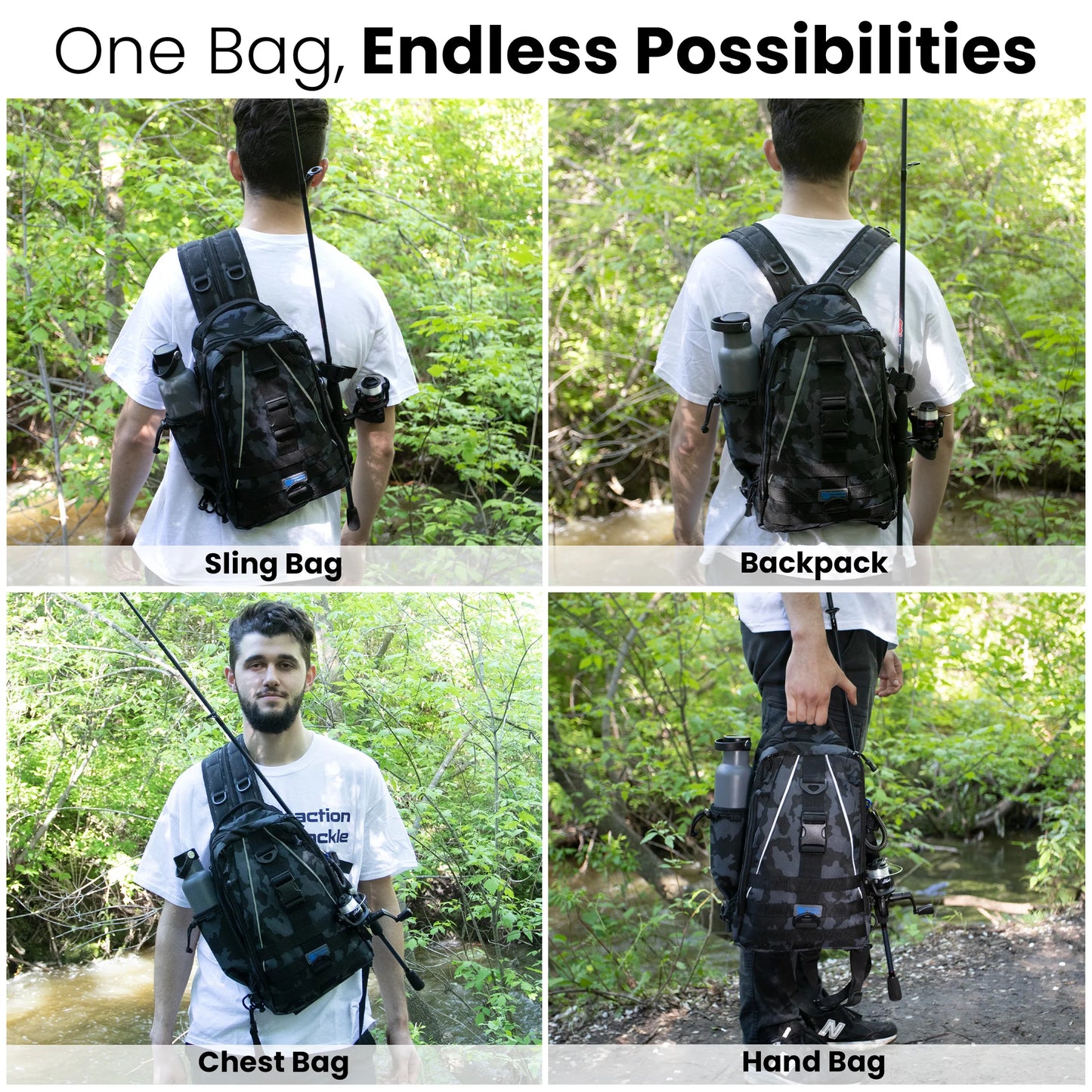 Reaction Tackle Fishing Tackle 2-in-1 Sling Bag/Backpack