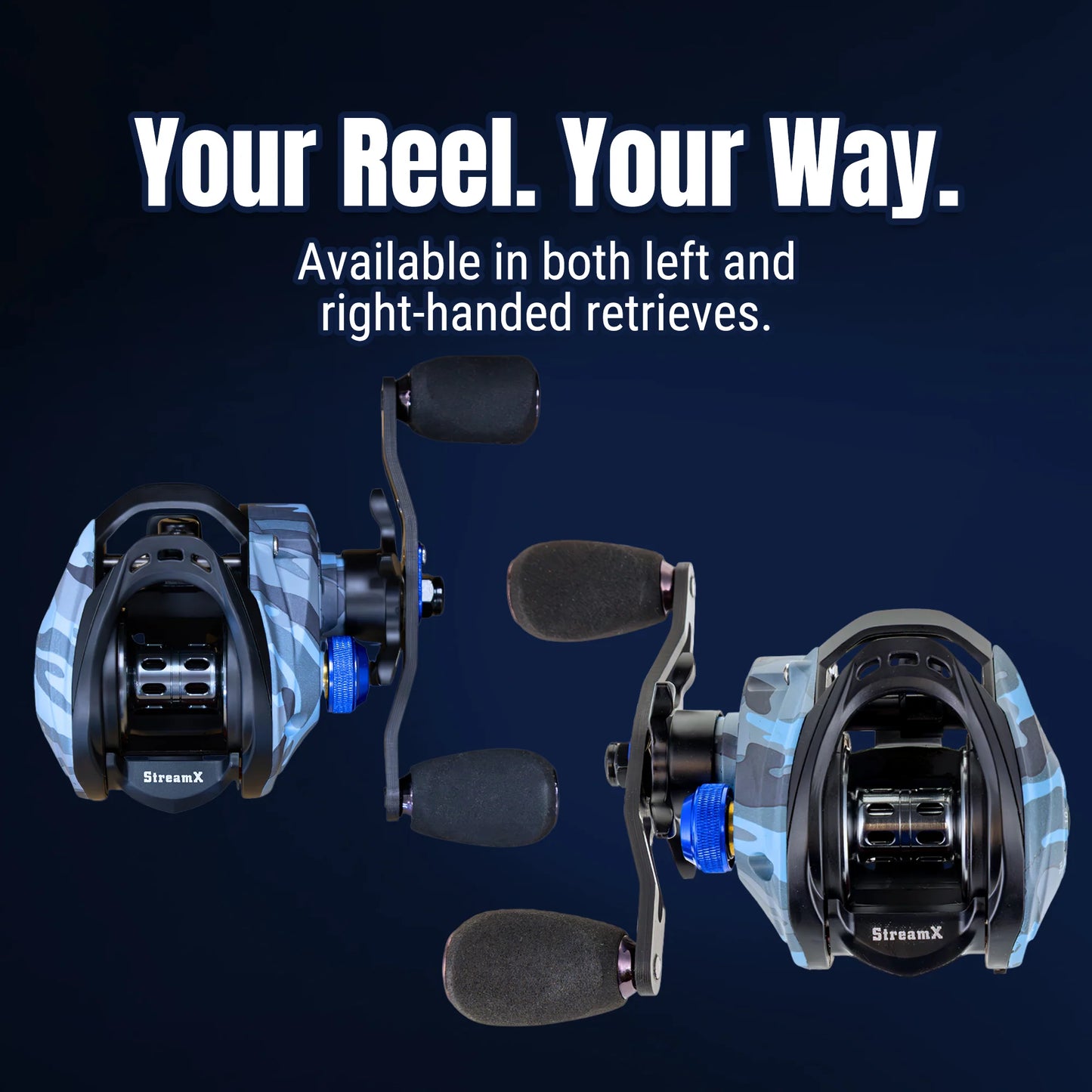 Reaction Tackle Baitcasting Fishing Reel- StreamX Edition- 7.5:1 gear ratio