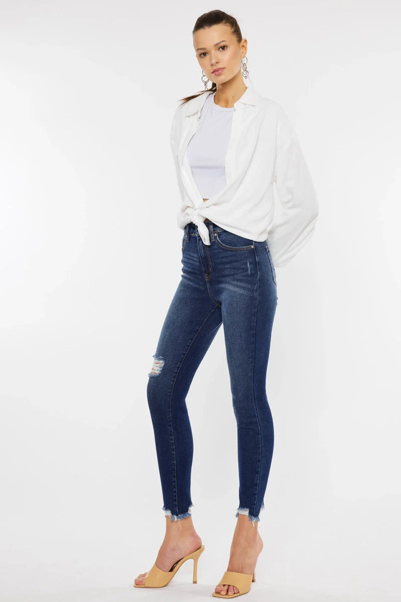 High Rise Ankle Skinny Jeans