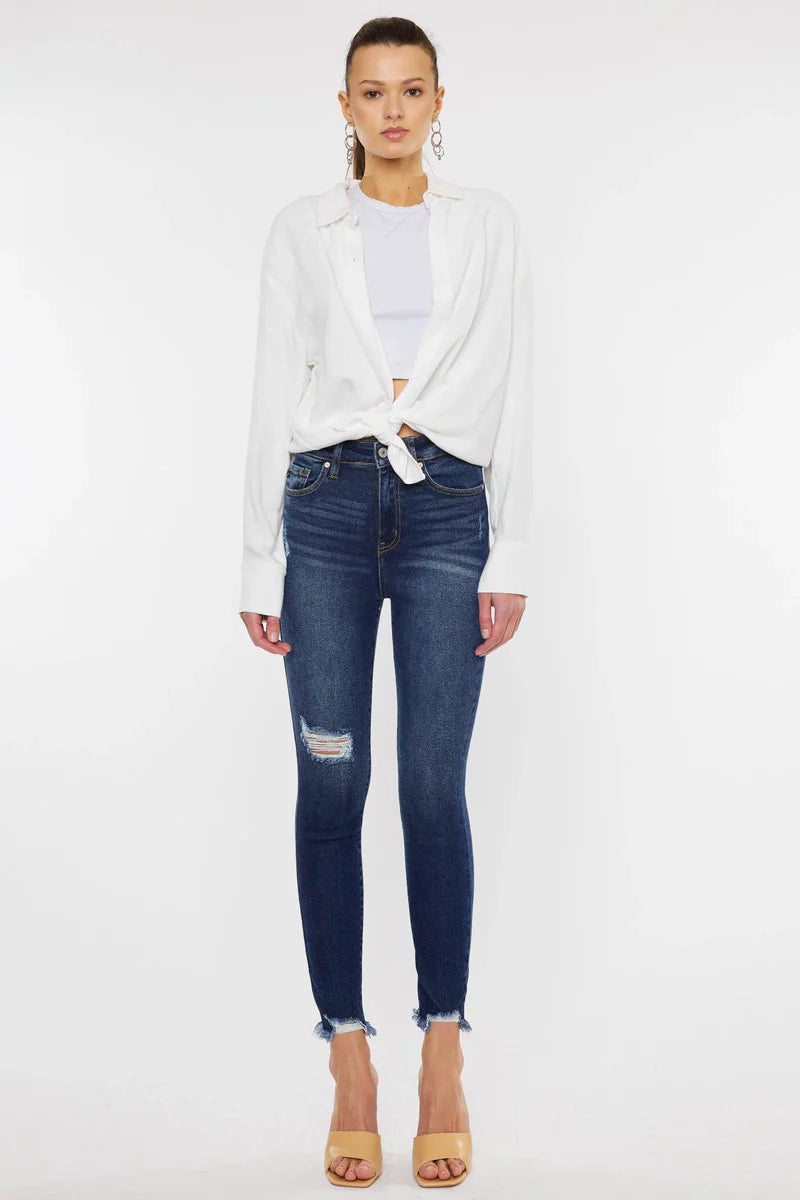 High Rise Ankle Skinny Jeans