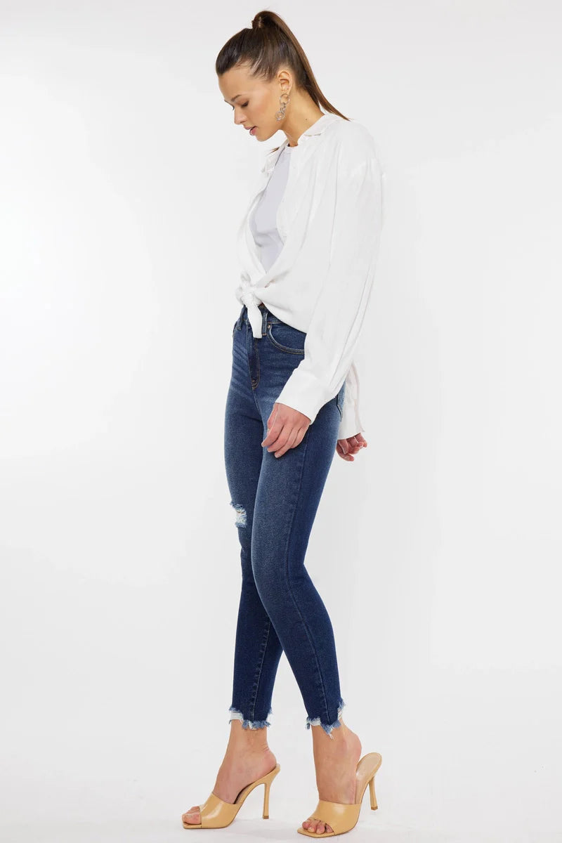 High Rise Ankle Skinny Jeans