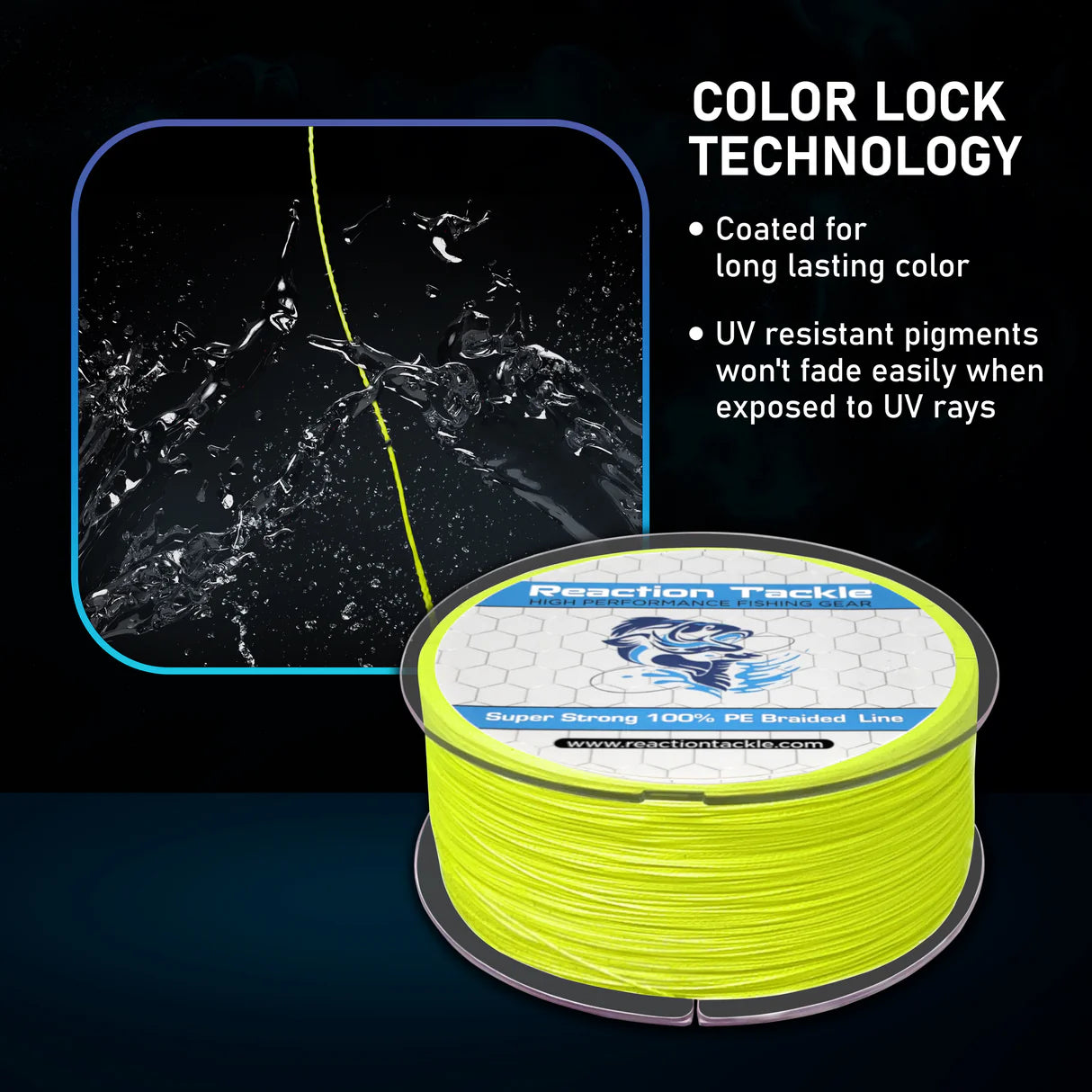 Reaction Tackle X8 Braided Fishing Line - Hi-Vis Orange 8 Strand