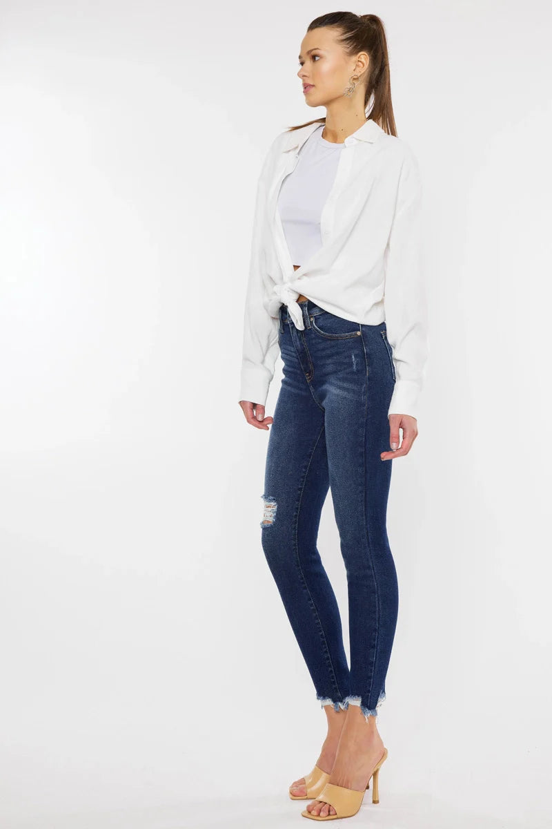 High Rise Ankle Skinny Jeans