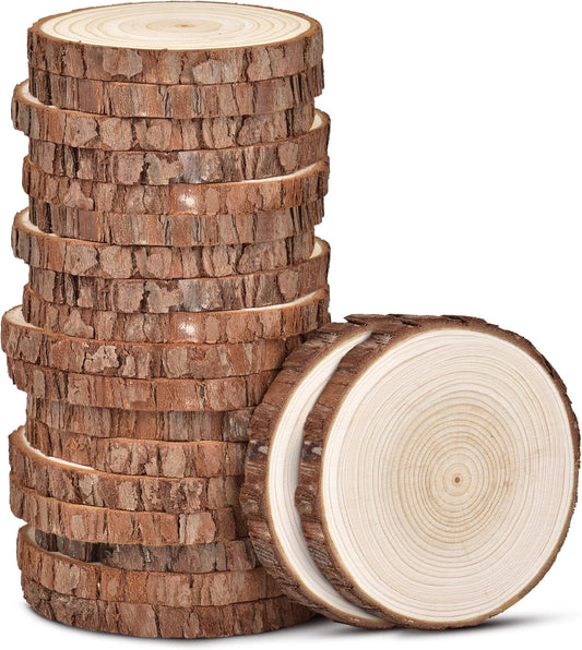 Unfinished Natural Wood Coasters- Set of 5