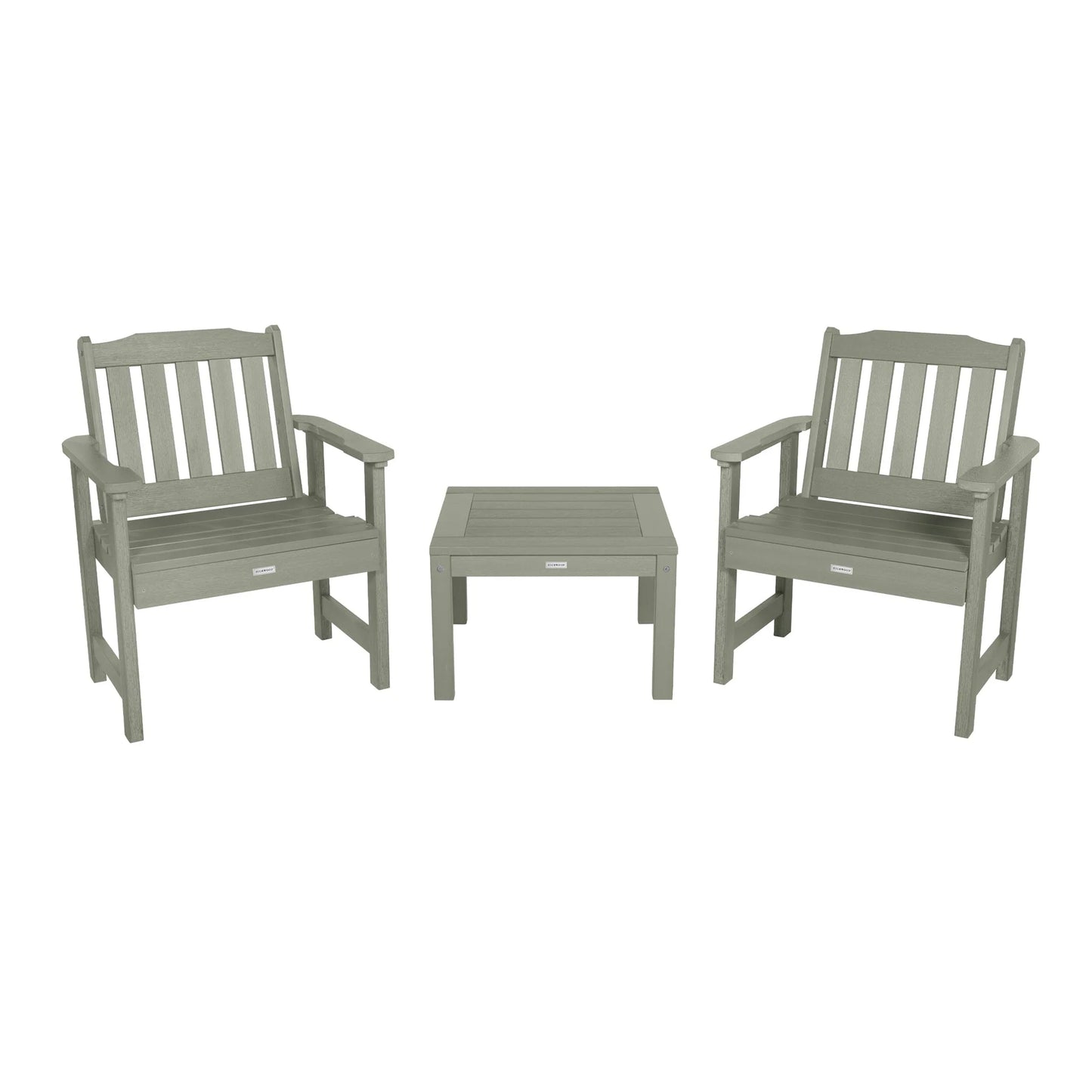 2 Lehigh Garden Chairs with 1 Square Side Table