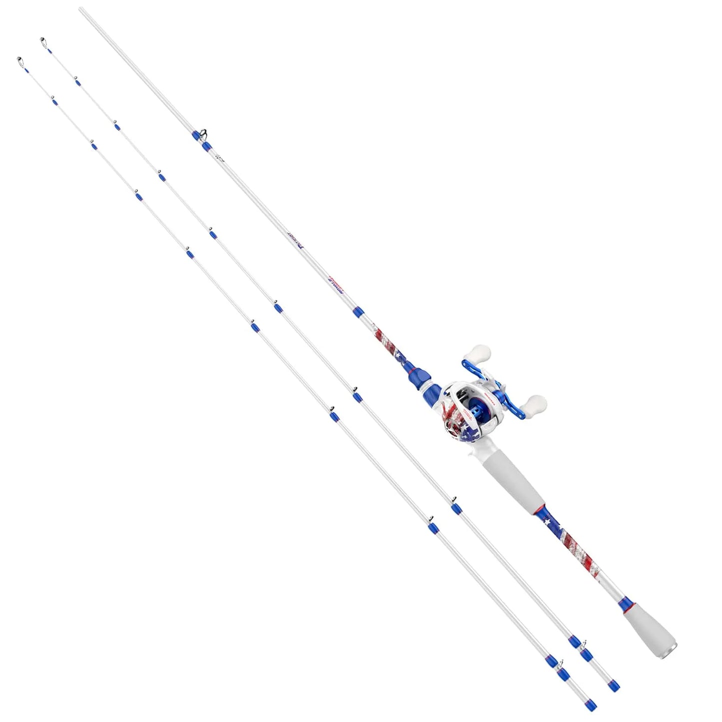KastKing Royale Legend Patriot Twin-Tip Baitcaster Rod and Reel Combo