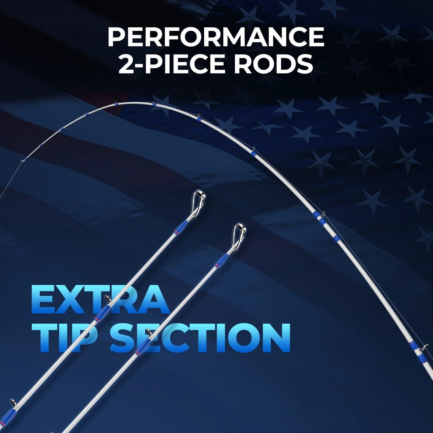 KastKing Royale Legend Patriot Twin-Tip Baitcaster Rod and Reel Combo