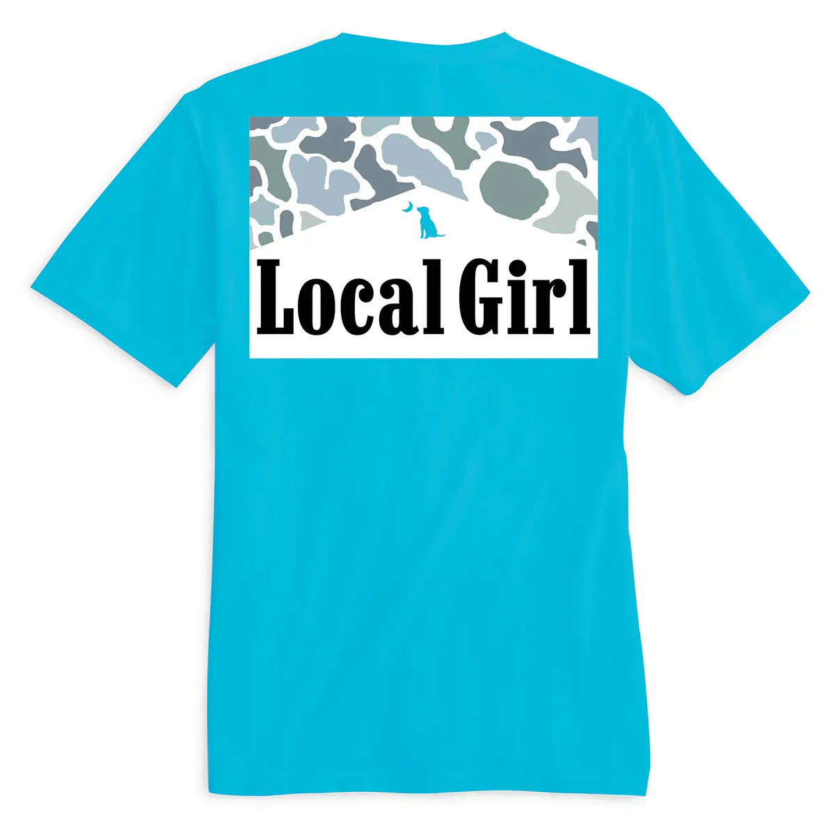 Local Girl Smoked Localflage Short Sleeve T-Shirt in Lagoon Blue