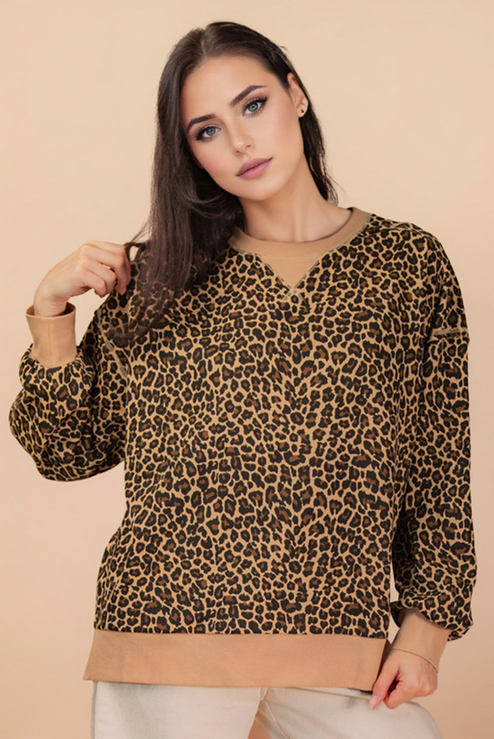 Leopard Print Casual Top