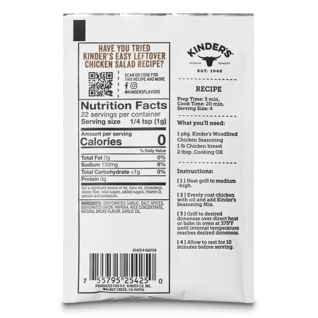 Kinder's- Woodfired Chicken Grilling Seasoning