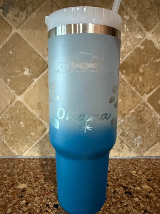 40 oz Tumbler w/ handle- STITCH