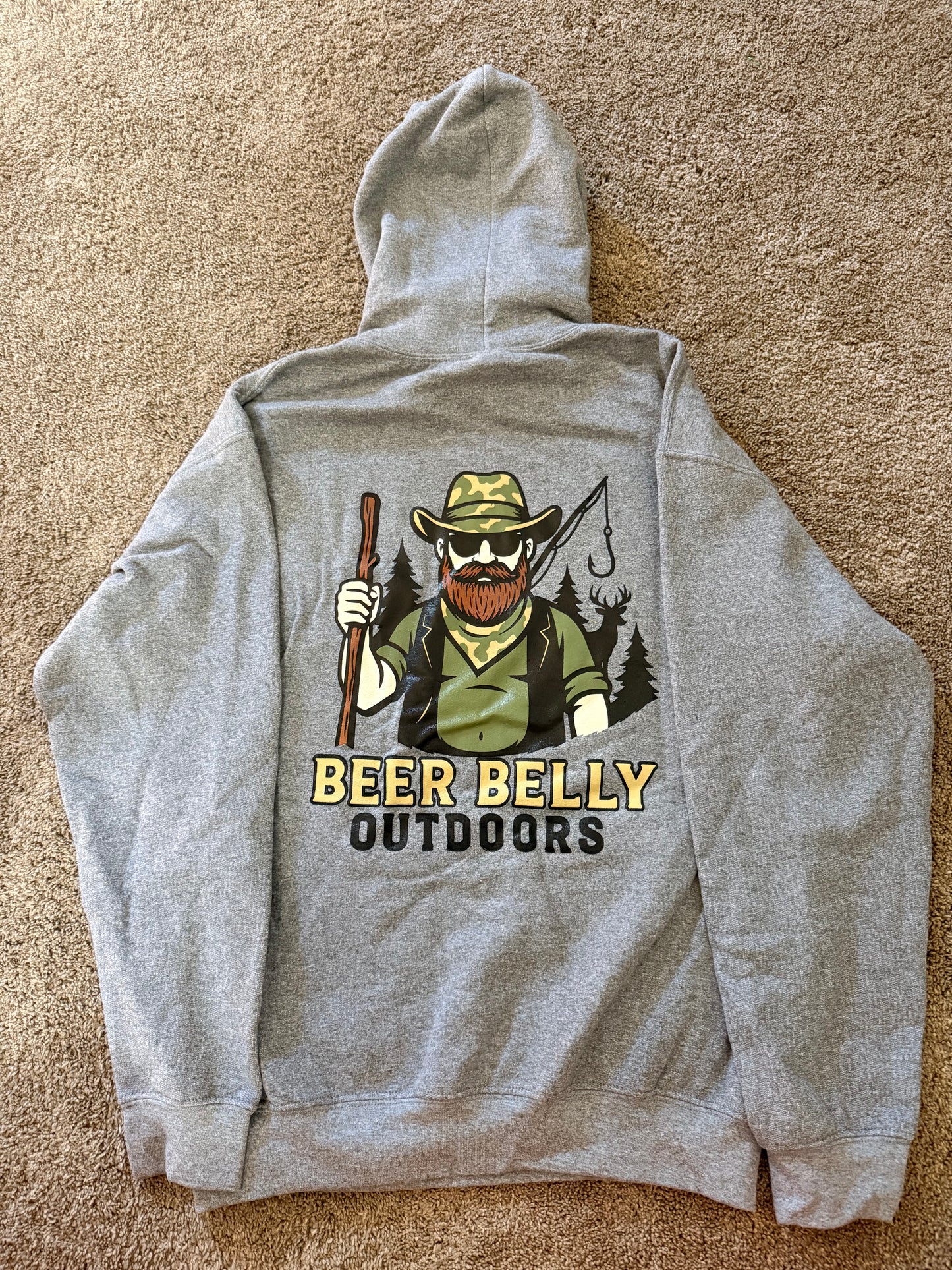 Beer Belly Outdoors Hoodie- Grey